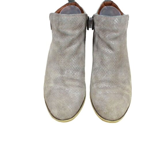 Lucky Brand LK-Basel Gray Snakeskin Leather Side Zip Ankle Bootie Size 7.5 M - Picture 6 of 10